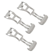 3Pcs 18mm Stainless Steel Deployant Watch Strap Folding Buckle Clasp for , Smooth 18mm