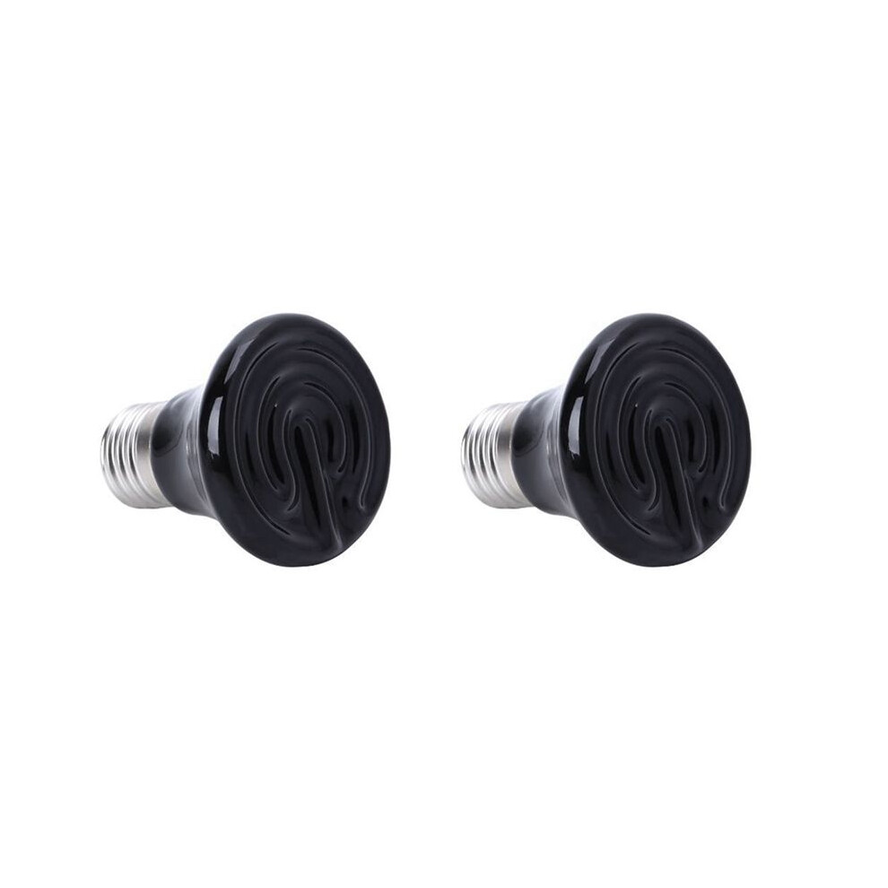 2X Hot 25W E27 Pet Heating Lamp Infrared Ceramic Emitter Heat Bulb Pet Brooder Reptile Lamp 220-230V Black/Light 6032583330803