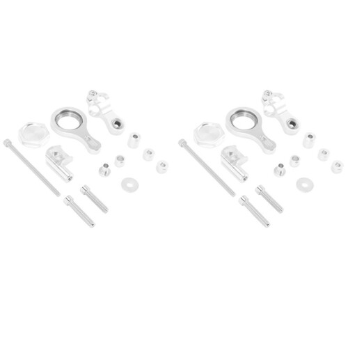 2Set Cnc Aluminum Adjustable Motorcycles Steering Stabilizer Damper Bracket Mount Kit for  Yzf R6 2006-2017 Silver