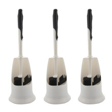 3X Toilet Brush and Holder,Toilet Bowl Cleaning Brush Set,Under Rim Lip Brush and Storage Caddy for Bathroom