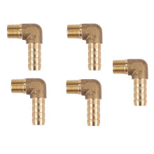 5X Tuyau 8 mm x 3/8 Pouce Filetage Mâle 90 Degrés En Laiton Coude Barb Coupler Connector