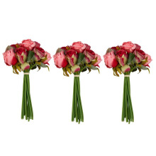 36 Pz Artificiale Fiori Rose Bouquet Da Sposa Thai Royal Rose Fiori di Seta Decorazione Della Casa Decorazione Della Festa Nuziale (Rosa Rossa)