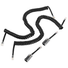Telefonsladdsavskiljare, 4-Pack Svart Spolad Telefonlursladd / 1,1 Ft Spolad 4-Pack Svart Förlängd, Vridbar Telefonsladdsavskiljare Fast