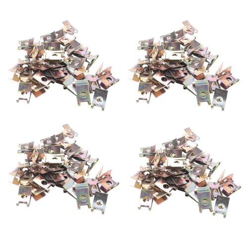 200Pcs Bronze Tone Spring Metal Car Door Panel Spire Screw U-Type Clips