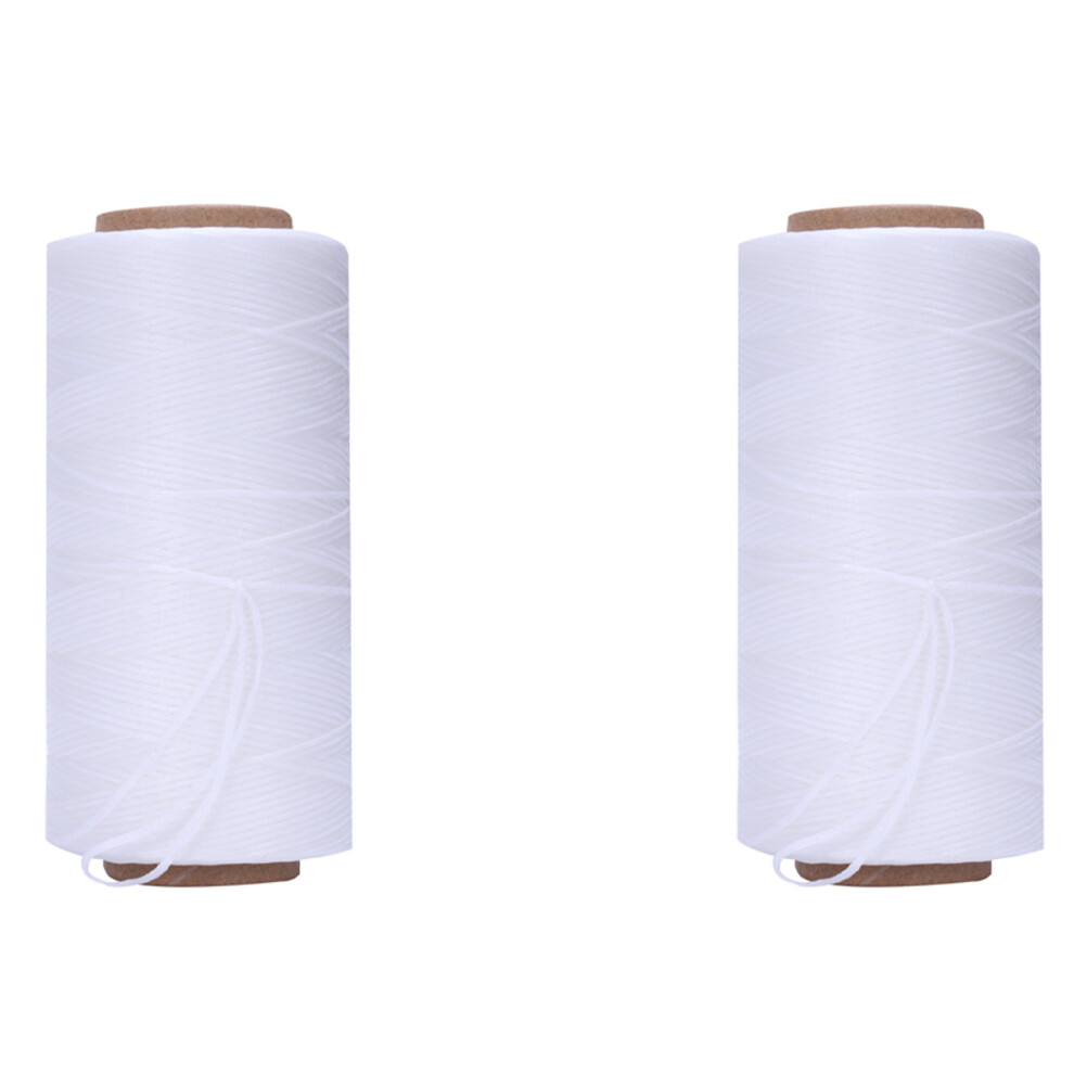 2Pcs 260M 150D 1Mm Leather Sewing Waxed Wax Thread Hand Needle Cord Diy New Color:white 6032695596128