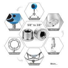 18 Pcs 5/8 Inch Male to 3/8 Inch Female Mic Converter Threaded Screw Adapter with Knurls for Microphone Stands Mounts