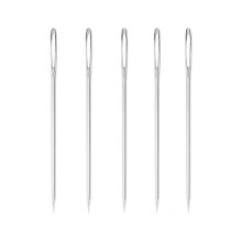 90Pcs 5.2 cm Large-Eye Stitching Needles Hand Sewing Needles for Leather Projects with Clear Bottle