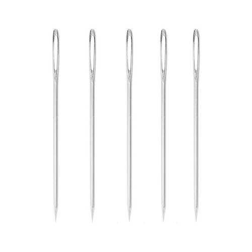 90Pcs 5.2 cm Large-Eye Stitching Needles Hand Sewing Needles for Leather Projects with Clear Bottle