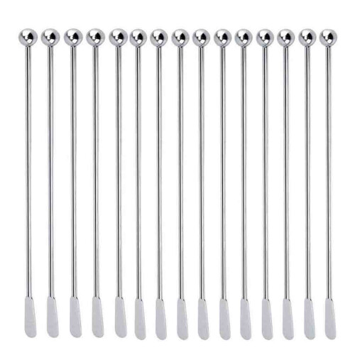30Pcs Reusable Swizzle Sticks Coffee Stirrers Beverage Stir Sticks Stainless Steel Sticks with Small Rectangular Paddles 1