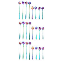 24 Stücke Blumen Löffel Set, 2 Verschiedene Größen Von Bunten Edelstahl Tee Löffel Regenbogen Kaffee Rühr Löffel