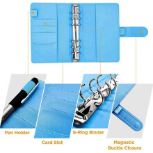 50Pcs A6 PU Leather Budget Binder Set, Binder Cover Personal Planner Binder for Money Saving Cash Envelopes System