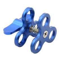 2X Bolklämma 3 HåL Dykljus Arm Butterfly Clip Monteringsfäste för Actionkamera Ficklampa Stativ, Blå