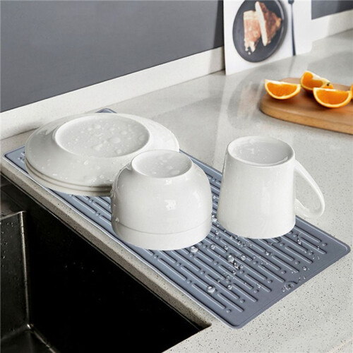 2X Silicone Square Dish Drying Mat Drain Pad Water Filter Table Placemat Kitchen Heat Resistant Protection Durable B 1