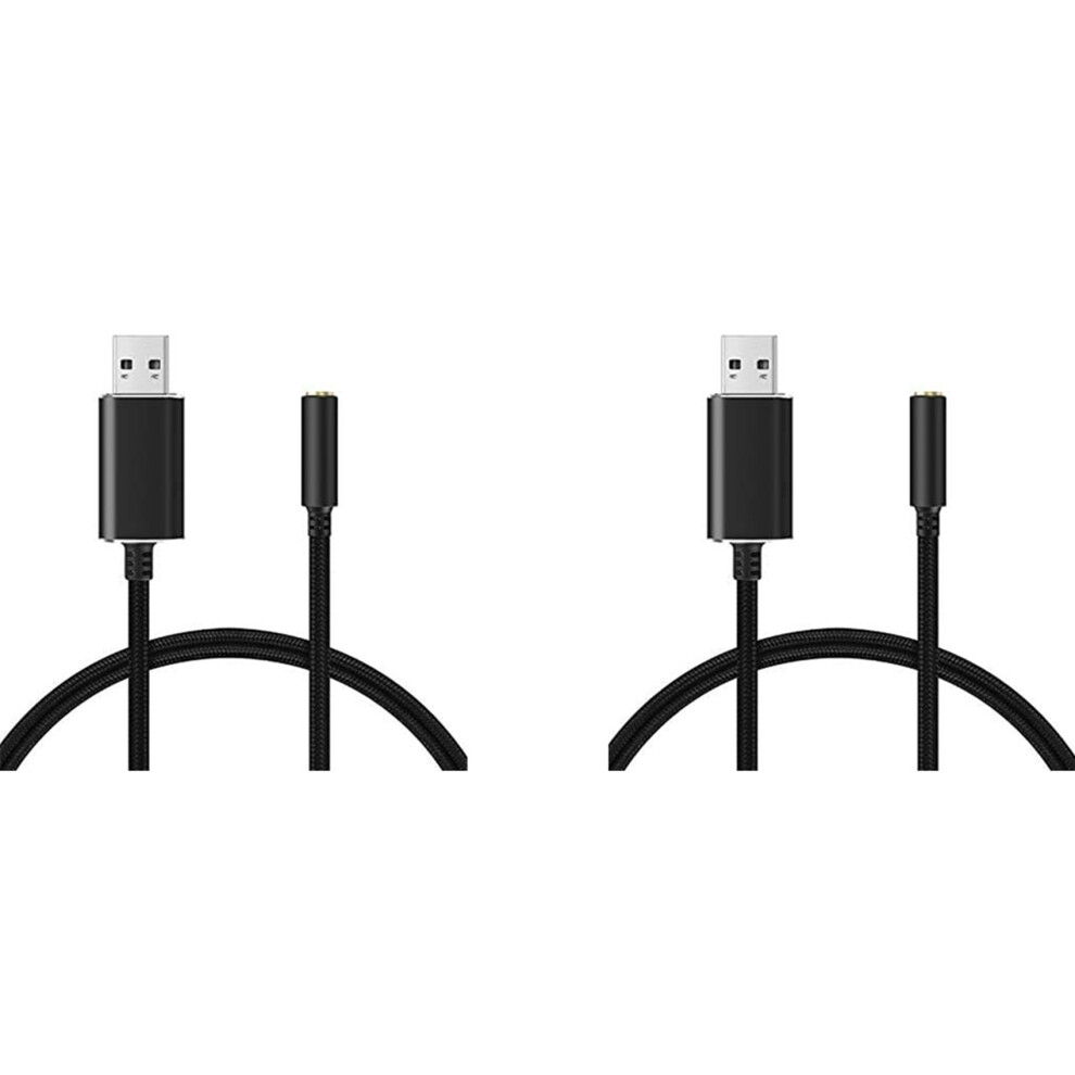 2X Usb To 3.5Mm Jack Audio Adapter With 3.5Mm Headphone And Microphone Jack For Windows, For For Ps4 6032371620215