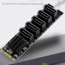 2X M.2 NGFF B-Key Change 5 Port Expansion Card 6Gbps Expansion Card JMB585 Chipset