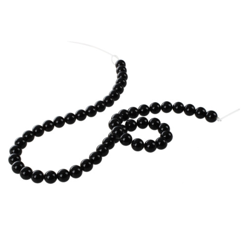 2X Rund Edle Schwarz Onyx Perlen Bead Strang Halbedelstein 8mm 1
