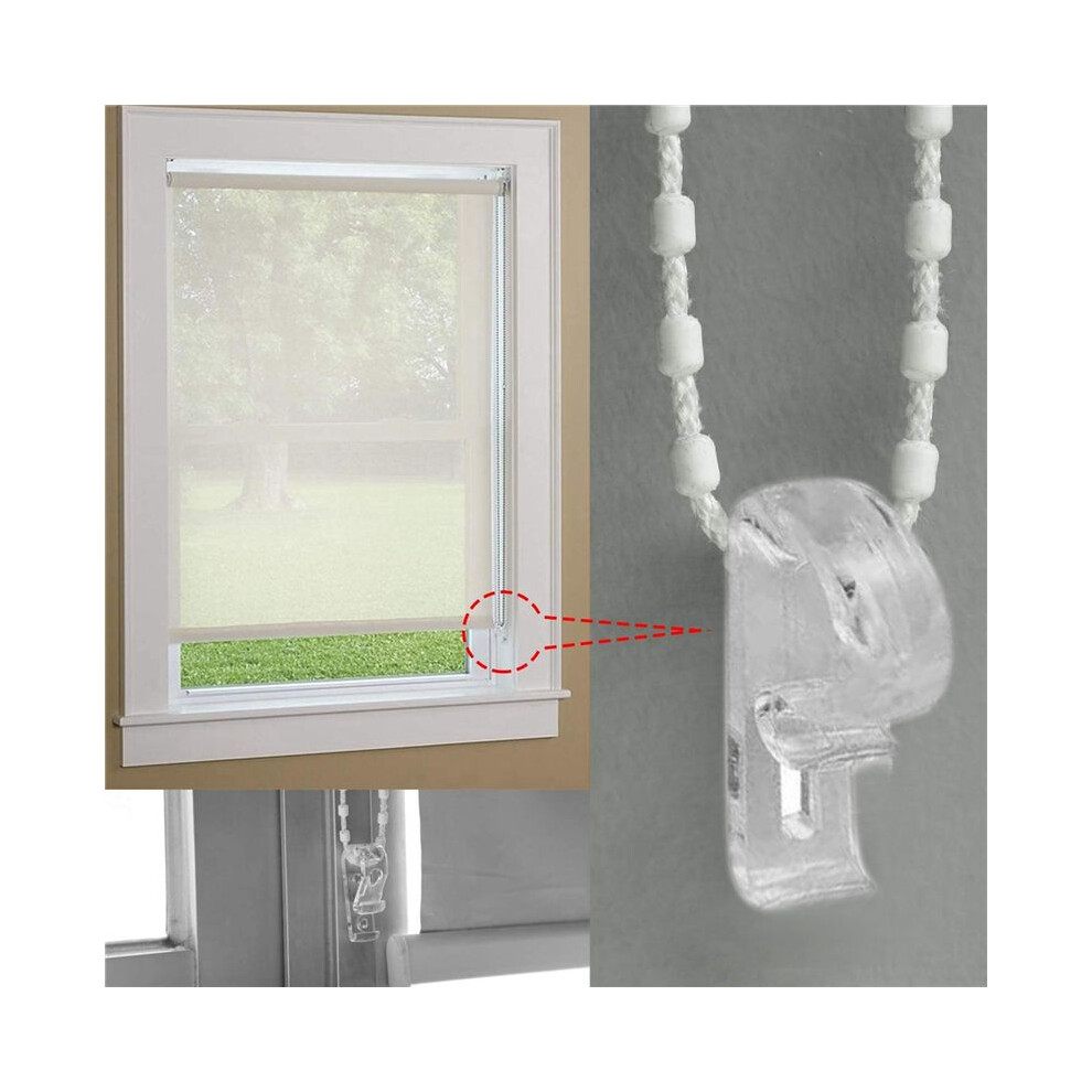 48Pc Curtain Clear P Clips Hook,Roller Blind Clips Child Safety Chain Cord P Clip Hooks for Vertical Roman Roller Blinds