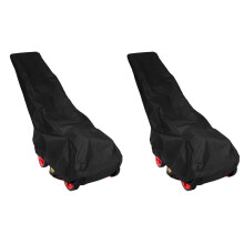 2 Pcs 193X63.5X112cm Black Universal Waterproof Lawn Mower Rain Cover Garden Overall Size Drawstring Weather Protection