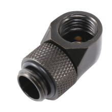 8pcs 12.9Mm G1/4 Thread 90 Degree Rotary Tube Connector Fitting for Pc Water Cooling Black