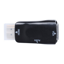 2X -compatible to VGA Converter Gold-plated with connector 3.5mm audio cable Black