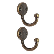 Lot 18Pcs Retro Coat Hat Hook Door Wall Hanger Alloy 35 x 30mm -Bronze