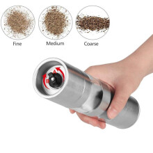 2X 2 in 1 Salt and Pepper Grinder Set,Stainless Steel Salt Grinder with Adjustable Ceramic Rotor