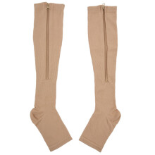 2X Increasing Circulation Compression Knee Socks Leg Support Stockings Beige S