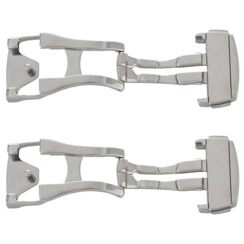 2pcs 18mm Stainless Steel Deployant Watch Strap Folding Buckle Clasp for , Smooth 18mm