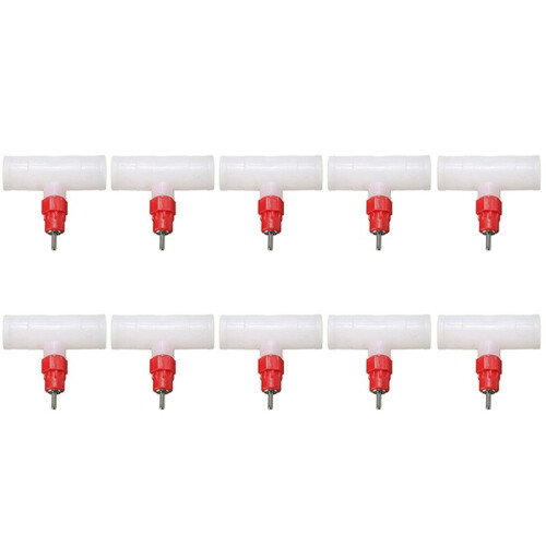 Chicken Nipples Tee Fittings - Fully Automatic Poultry Waterers Kit Chicken Water Drinker 60 Pack 2