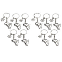10 Pack Ice Skates Snowflake Keychain Gift 3D Skating Skate Shoe Key Ring for Winter Gift