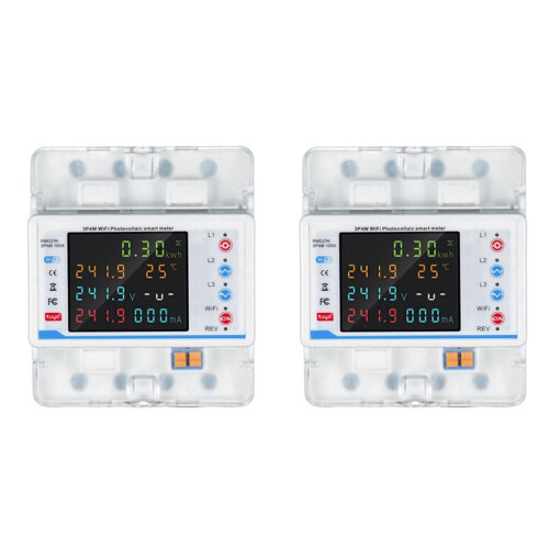 2X Tuya WiFi Intelligent Circuit Breaker Automatic Reclosure Protector 3P4W Power Meter Three Phase Reclosure