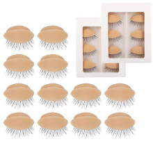 24X Replacement Eyelids for Eyelash Mannequin , Eyelid with Eyelashes Extension Training Lash Mannequin