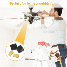 16 Set di Kit di Bilanciamento Delle Pale del Ventilatore Da Soffitto Con Peso Autoadesivo Nel Metallo Dorato 3G, Peso Autoadesivo Nel Metallo Nero 5G
