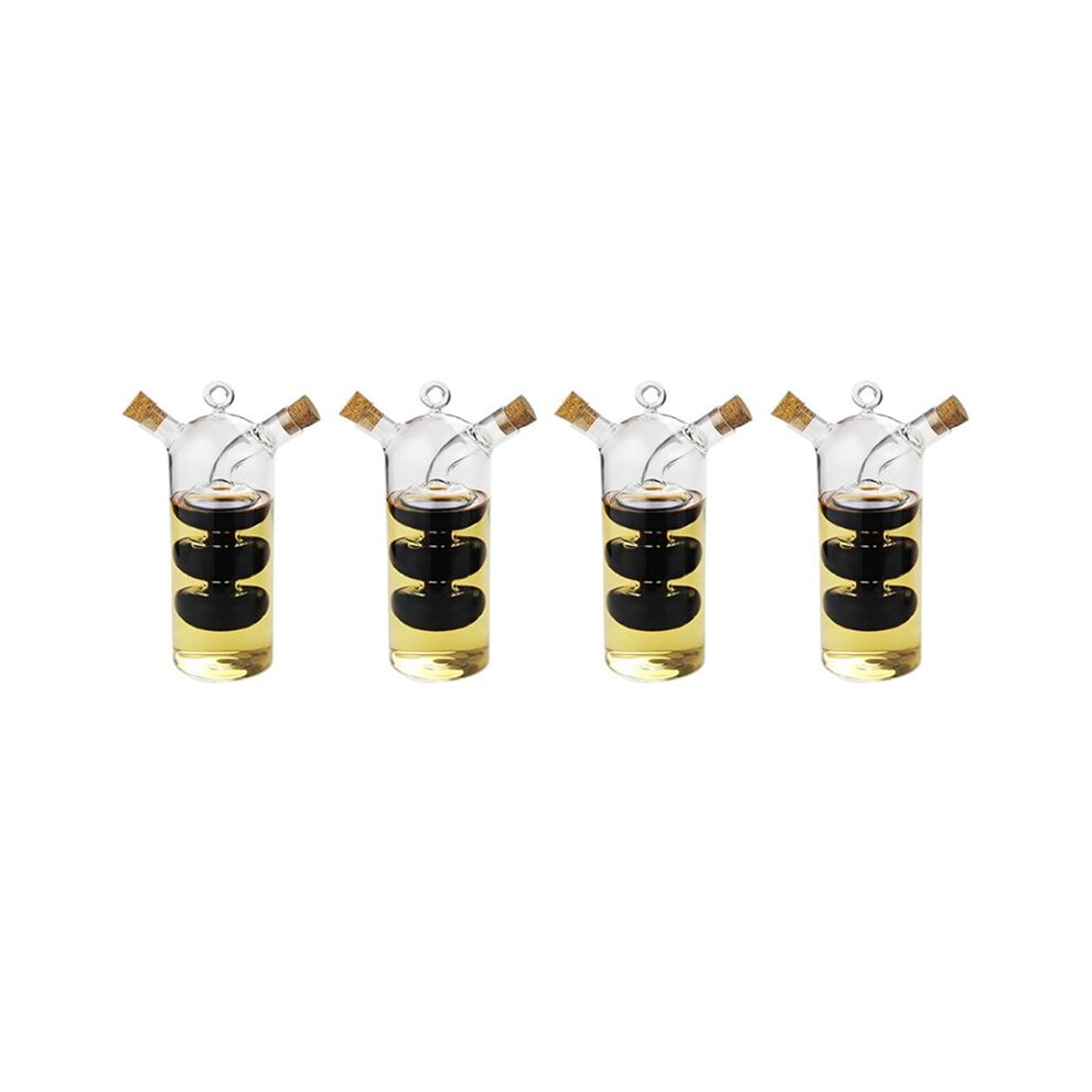 4X 2-In-1 Double Layer Bottle Sauce Oil Vinegar Glass Bottle Condiment Seasoning Sealed Kitchen Storage 4713404075029