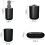 8 Pcs Plastic Bathroom Accessory Set,Bath Toilet Brush Accessories Set with Toothbrush Holder,Toothbrush Cup(Black) 3