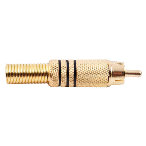 20Pcs Goldton Maennlich RCA Stecker-Audioanschluss Metallfeder Adapter 2