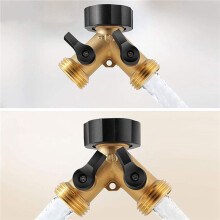 2X Messing 2-Weg Tuinkraan Binnendraad 3/4 Y Irrigatieklep Watersplitter Snelkoppeling Tuinslangsplitter