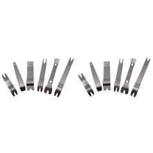 12 Pcs Set Silver Stainless Steel Car Radio Removal Tool Car Door Clip Panel Audio Stereo Dismantle Pry Tool