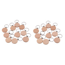 20 Stück Leere Runde Hölzerne Schlüssel Anhänger Diy Holz Schlüsselanhänger Schlüssel Anhänger Können 40X40mm