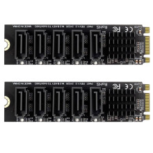 2X M.2 NGFF B-Key Change 5 Port Expansion Card 6Gbps Expansion Card JMB585 Chipset