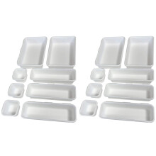 Drawer Organizer (16 PCS) - Interlocking Desk Organizer Tray Drawer Dividers Snap Together for Custom Layout Non Slip