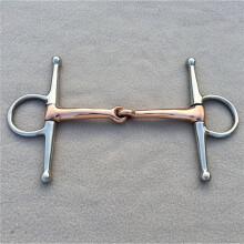 3X Vollbacken-Gebiss Aus Edelstahl, Flexibler D-Ring, Loses Set, Pferdegebissschnalle, Doppelgelenk, Kupfermund, 135 mm