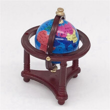 2X Globo TerráQueo Mundial de Casa de MuñEcas una Escala 1/12 con Soporte de Madera, Casa de MuñEcas Globo para Casa de MuñEcas, DecoracióN de
