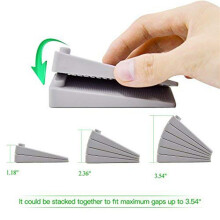 12 PCS Door Wedge Rubber, , Heavy Duty Slip-Resistant and Stackable Door Holders, Adjustable Height