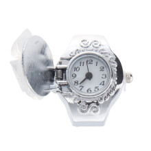 2X White Round Dial Finger Quartz Watch for Lady
