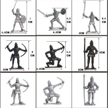 48Pcs Simulation Action Figures Roman Medieval Knights Soldier,Men Classic Archaic Soldiers Middle Ages Warriors Toy