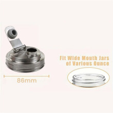 4Pc Wide Mouth Mason Jar Stainless Steel Pour Spout Lid,Reusable Mason Jar Lids for Wide Mouth Mason Jars,Without Handle