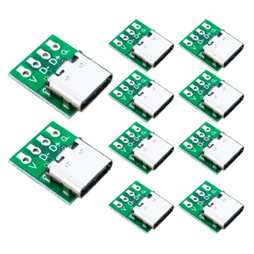 30 PCS TYPE-C USB3.1 16 Pin Female to 2.54mm Type C Connector 16P Adapter Test PCB Board Plate Socket for Data Transfer 2