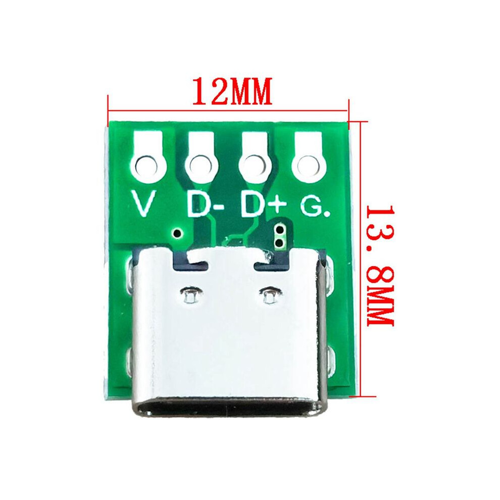 30 Pcs Type-C Usb3.1 16 Pin Female To 2.54Mm Type C Connector 16P Adapter Test Pcb Board Plate Socket For Data Transfer 6032797481360