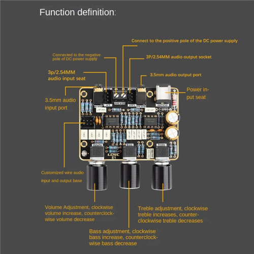 2X NE5532 Preamp Tone Audio Board HIFI Active Filter Power Amplifier Board